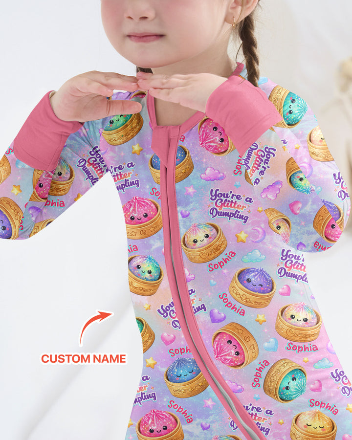 Custom Name You're A Glitter Dumpling Bamboo Convertible Zippy