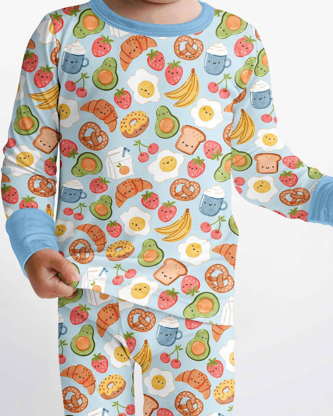 Zweiteiliges Langarm-Pyjama-Set mit Sommerfrüchten