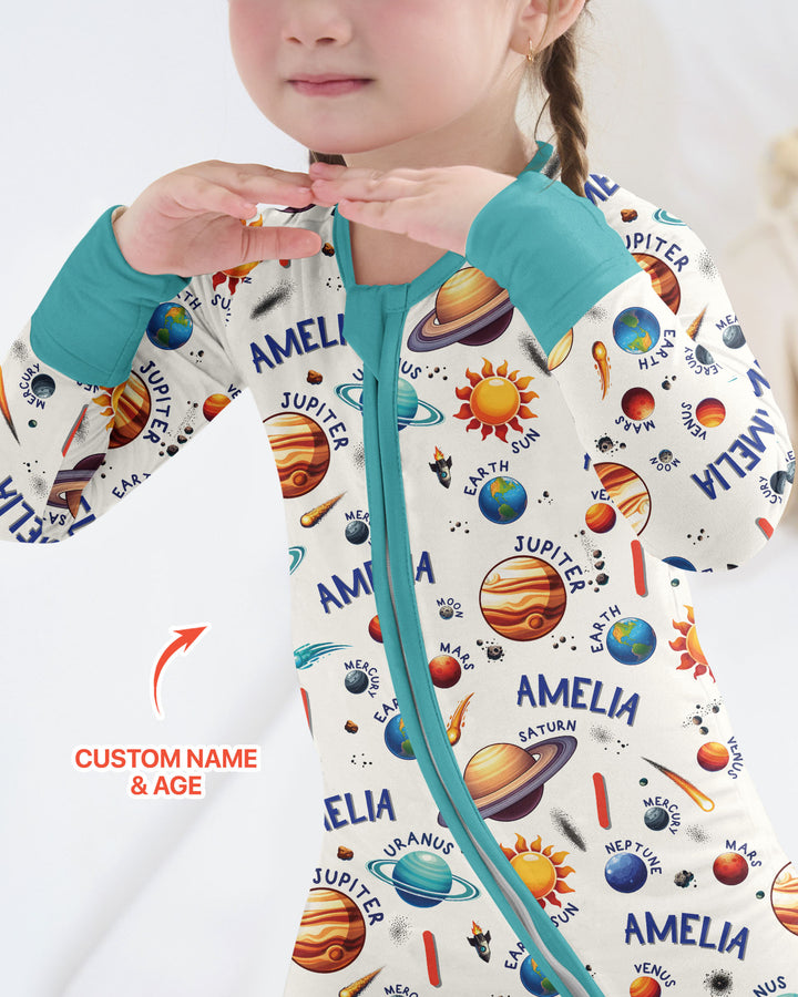 Personalized Birthday Solar System Bamboo Convertible Zippy