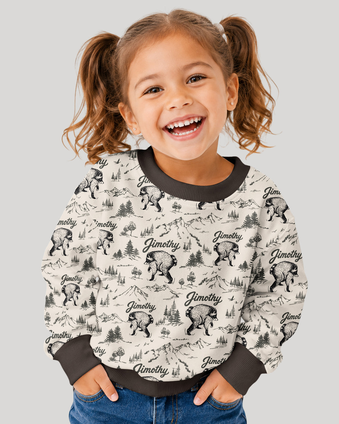 Vintage Jimothy Racoon Family Matching Bamboo Crewneck Sweatshirt