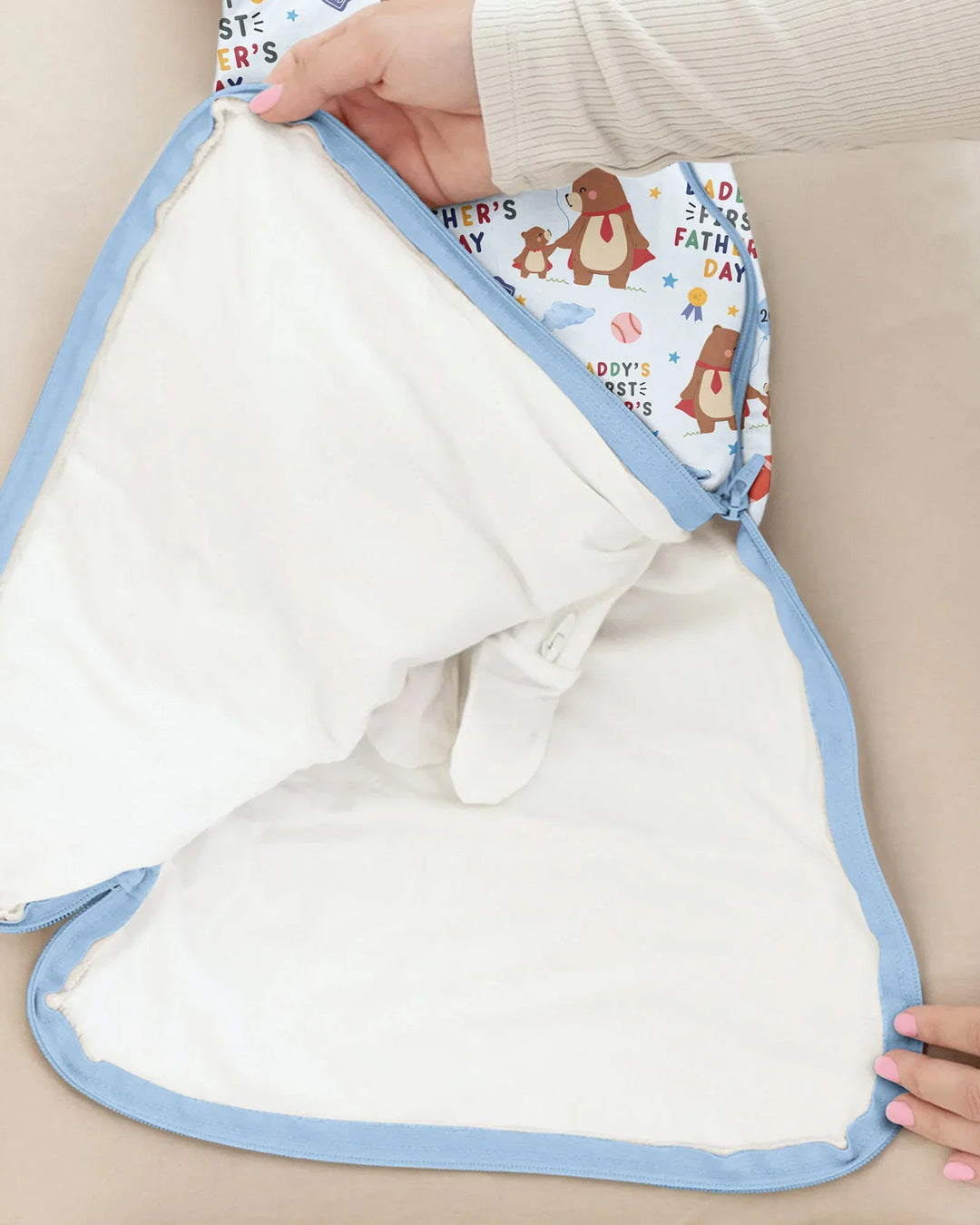 First Father's Day Daddy Bear Family Matching Bamboo Sleep Bag