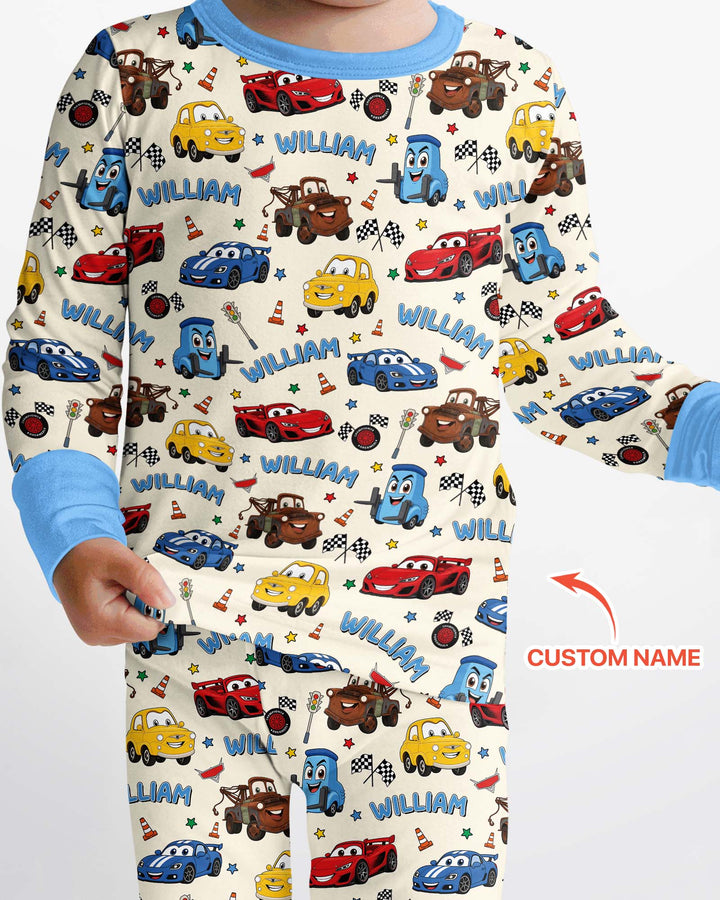 New Version Car Movie Bamboo Two Piece Long Sleeve Pajama Set