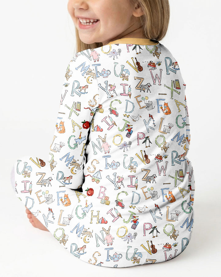ABC Whimsy Bamboo Two Piece Long Sleeve Pajama Set
