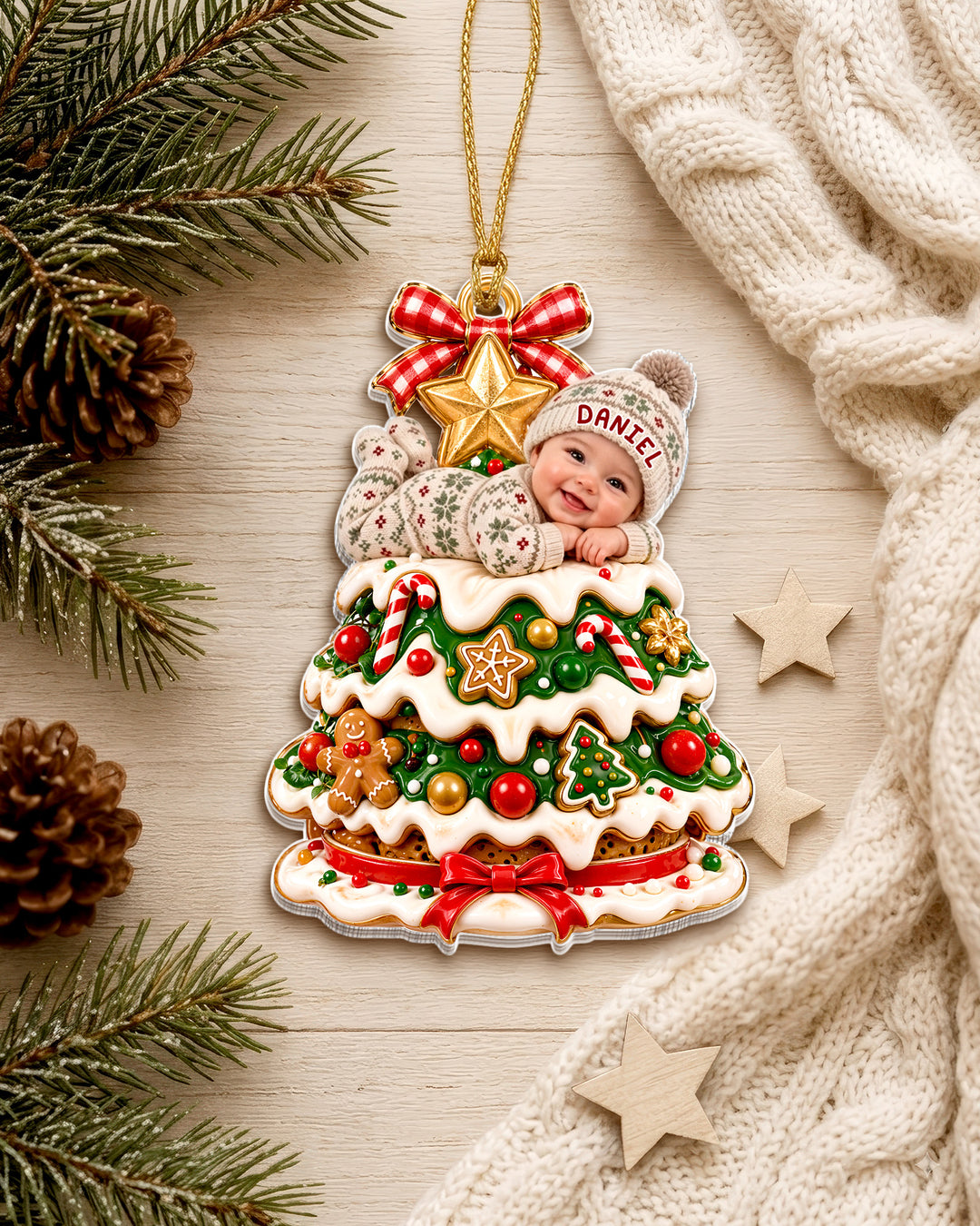 Gingerbread Tree Baby Acrylic Ornament