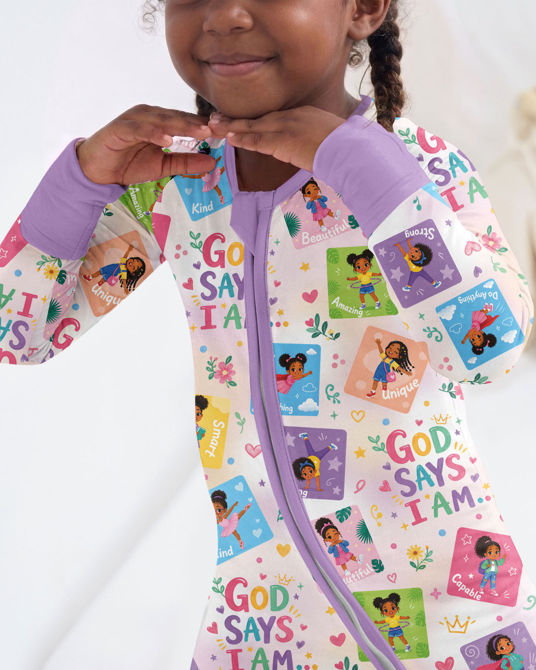 God Says I Am Black Girl Bamboo Convertible Zippy