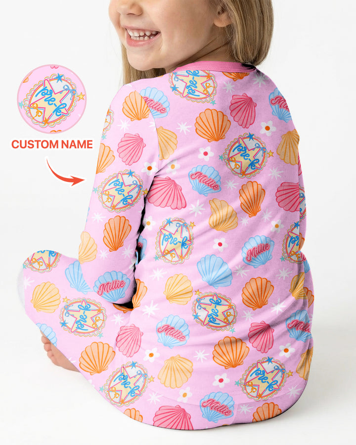 Mermaid Back To School Bamboo Two Piece Long Sleeve Pajama Set