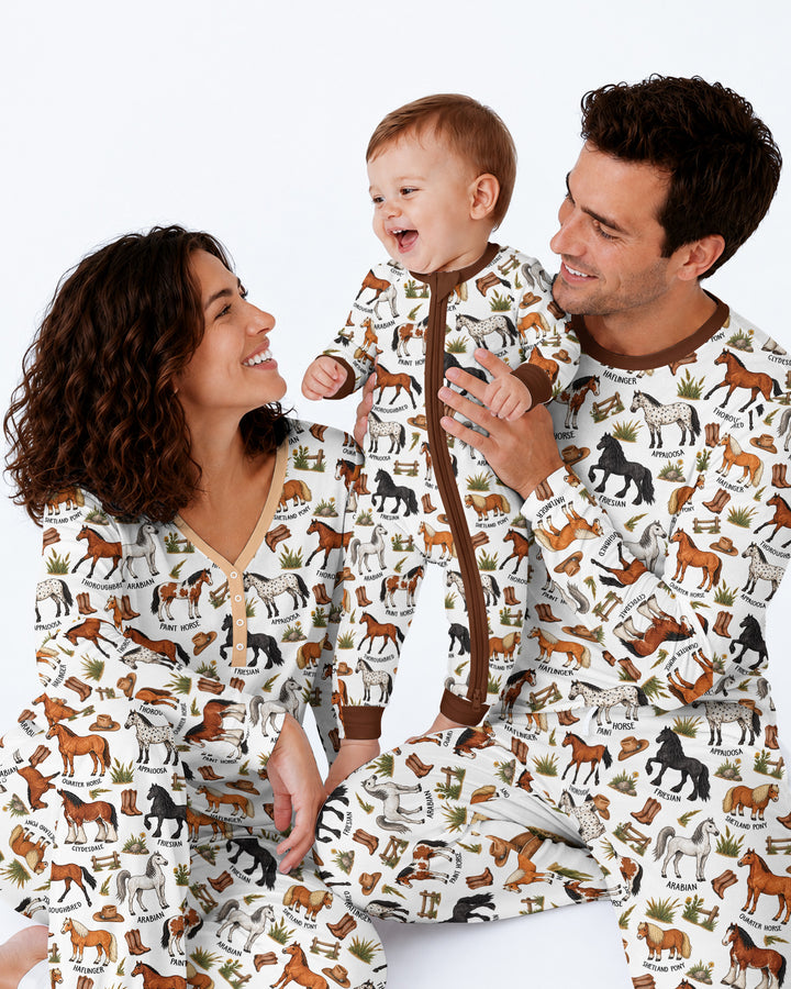 Types Of Horses Bamboo Men's Pajama Set