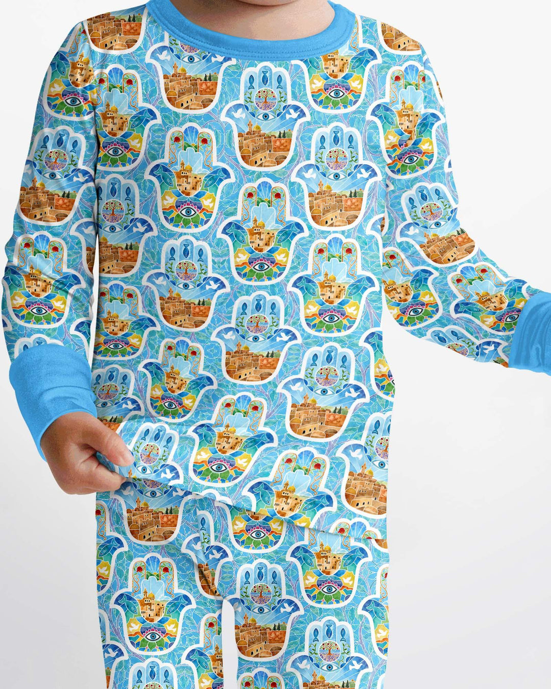 Conjunto de pijama de dos piezas de bambú con mangas largas, plantilla PERSONALIZADA