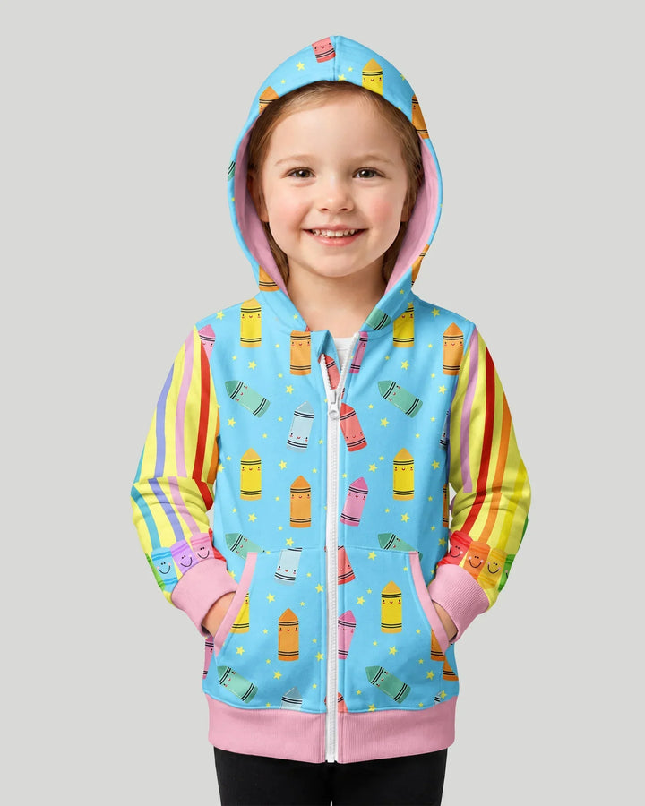 Kapuzenpullover aus Bambus mit hebräischem Alphabet und Reißverschluss