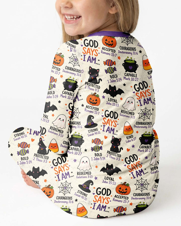 Halloween God Says I Am Bamboo Two Piece Long Sleeve Pajama Set