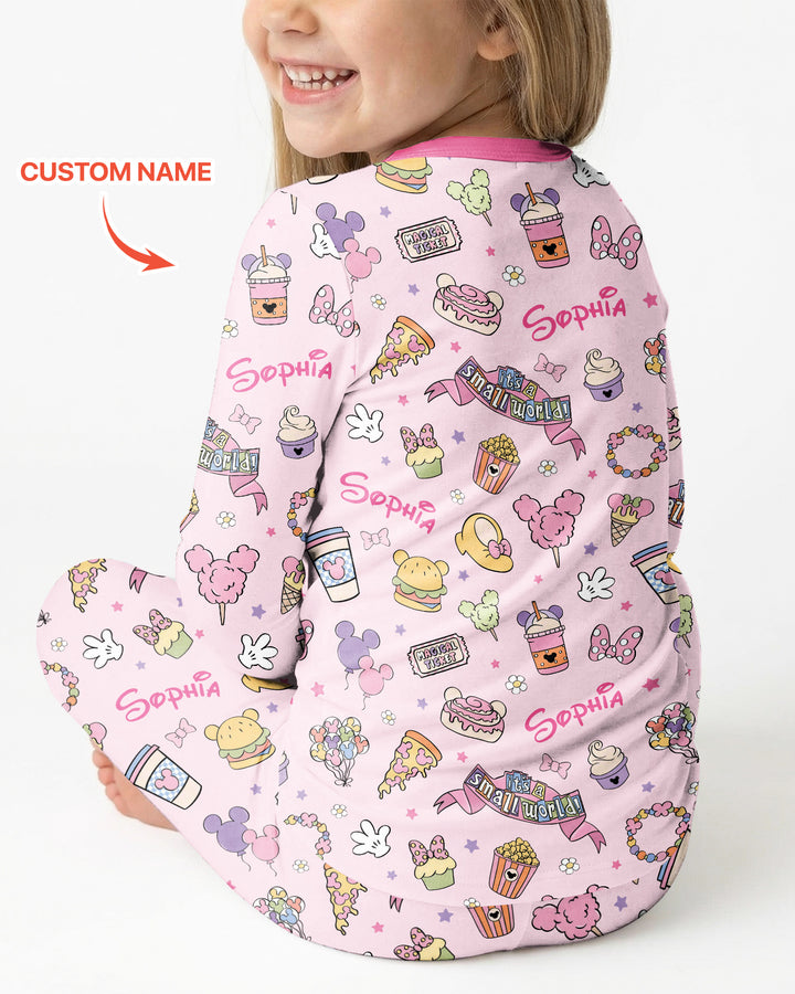 Custom Name Magical Trip Bamboo Two Piece Long Sleeve Pajama Set