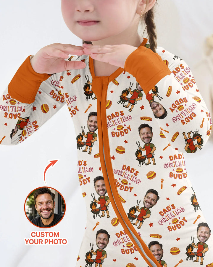 Custom Photo Dad's Grilling Buddy Family Matching Bamboo Convertible Zippy