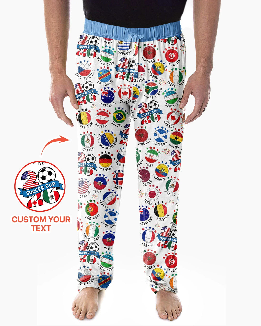 The World Plays Here 2026 Soccer Tour Bamboo Men's Pajama Set