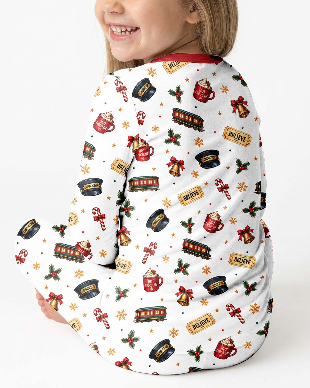 All Aboard Christmas Express Bamboo Two Piece Long Sleeve Pajama Set