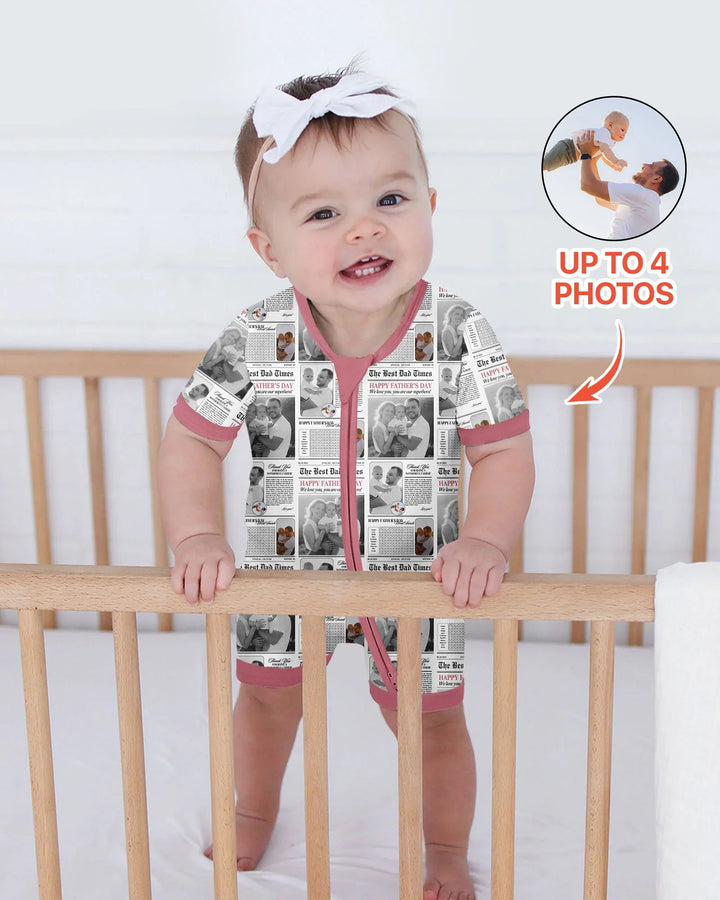 Custom Photo The Best Dad Times Bamboo Shorty Zippy