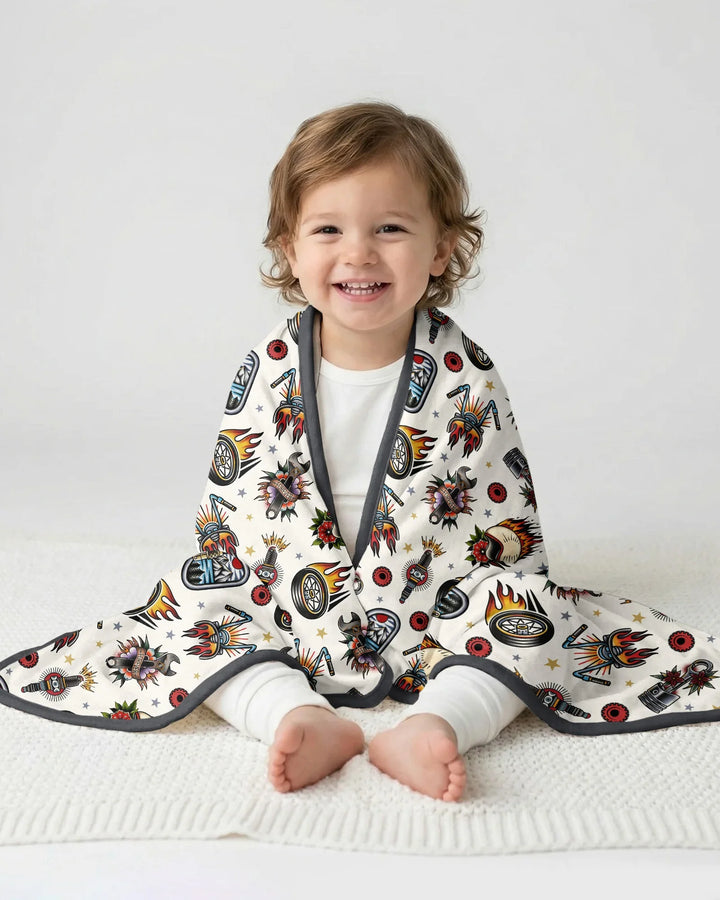 Born to Ride Together Family Matching Bamboo Blanket