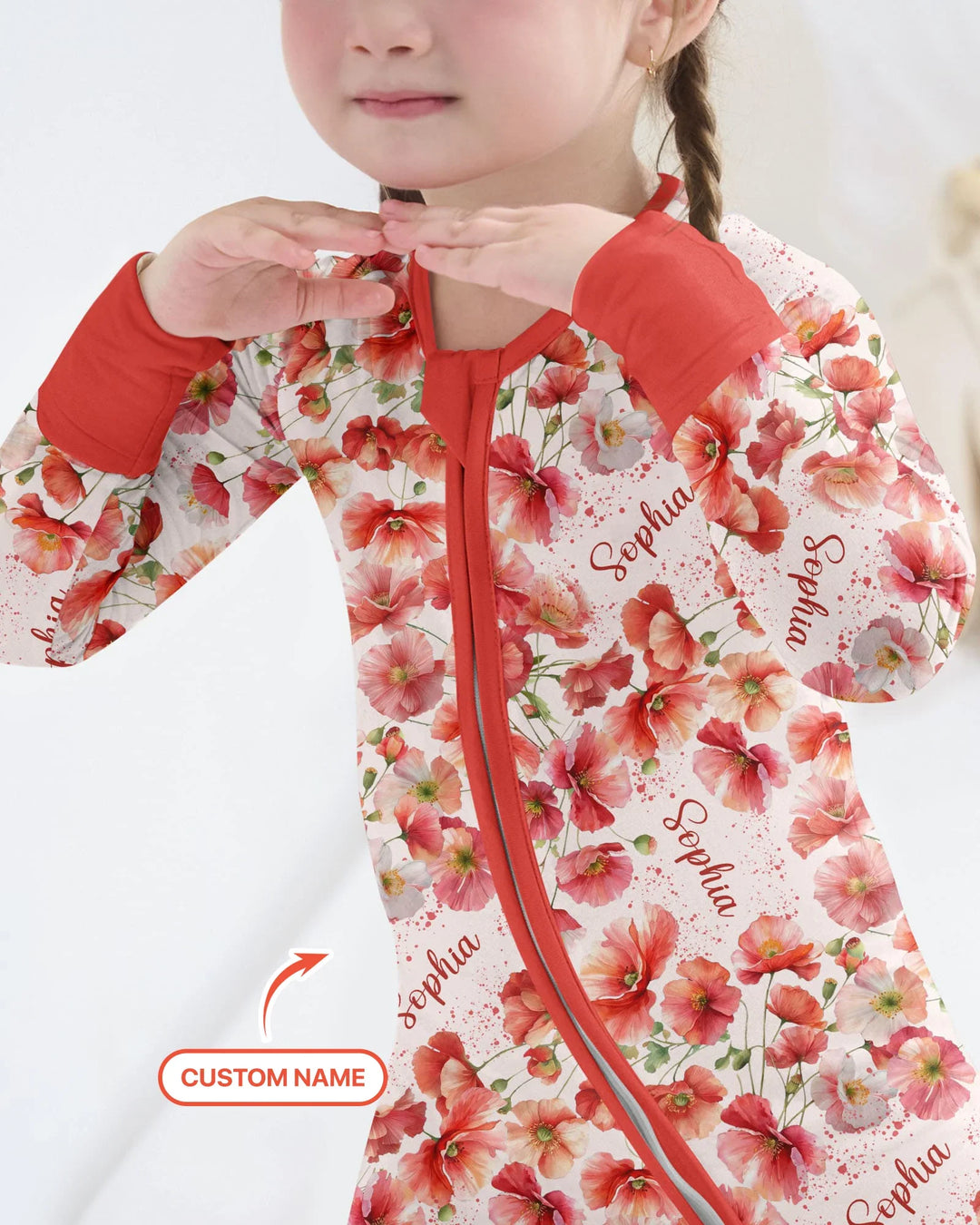 Bambú Convertible Zippy con Flores de Mes de Nacimiento y Nombre Personalizado