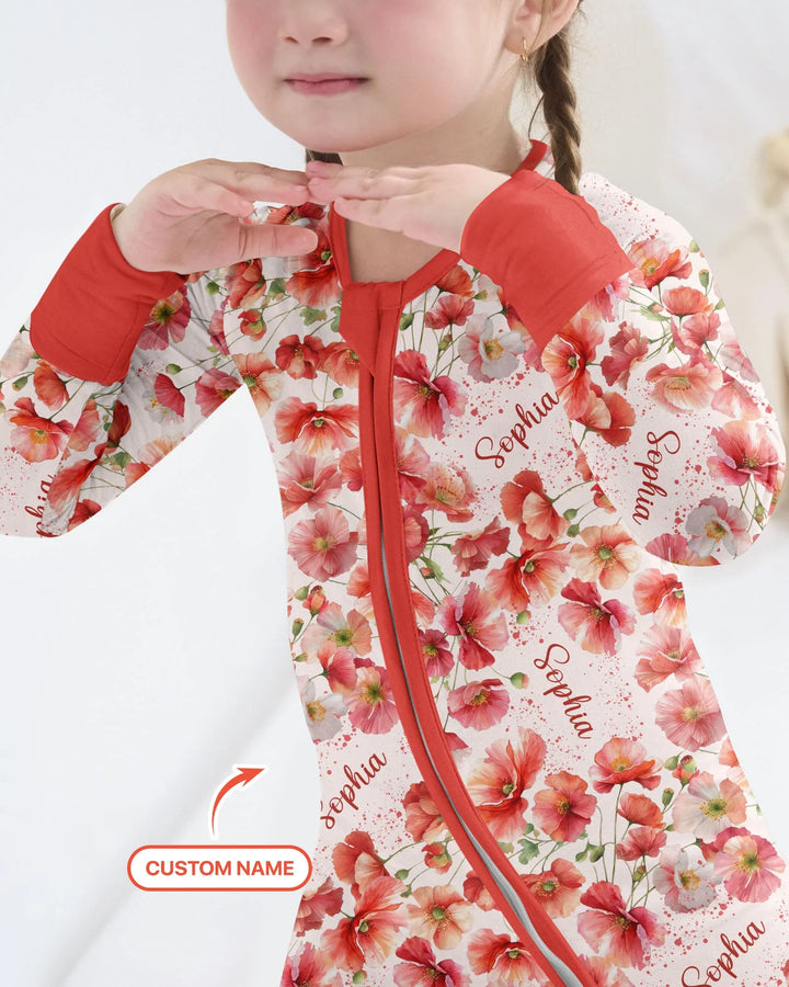 Bambú Convertible Zippy con Flores de Mes de Nacimiento y Nombre Personalizado