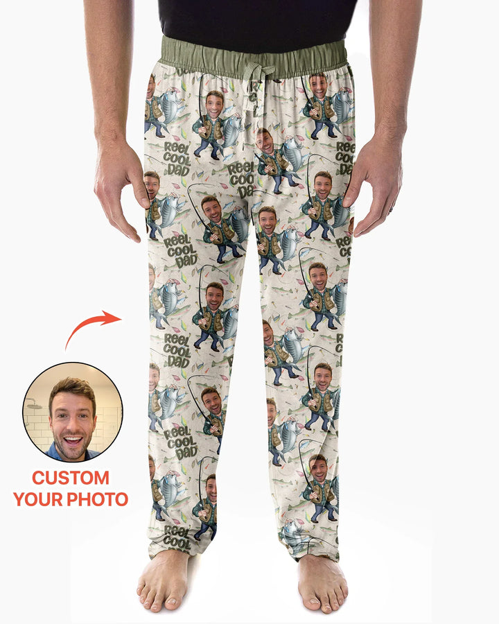 Custom Photo Dad Fishing's Buddy Daddy & Me Matching  Bamboo Men's Pajama Set