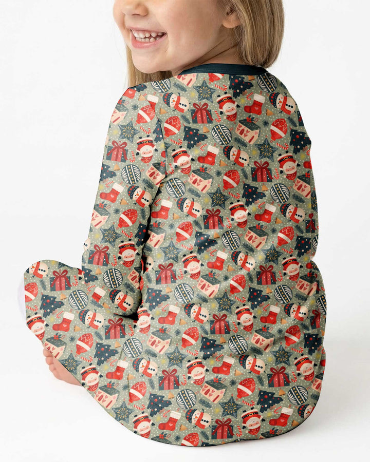 Christmas Ornaments Bamboo Two Piece Long Sleeve Pajama Set