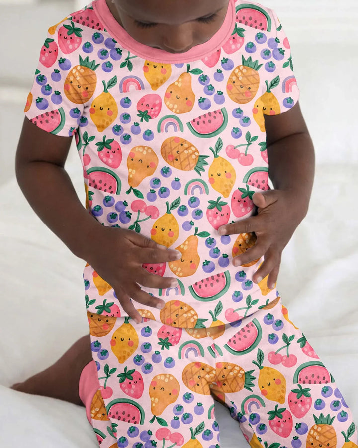 Conjunto de pijama de dos piezas de manga corta de bambú