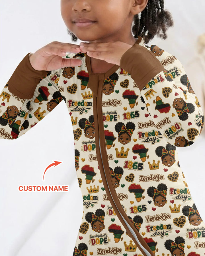 Custom Name Juneteenth Unapologetically Dope Bamboo Convertible Zippy