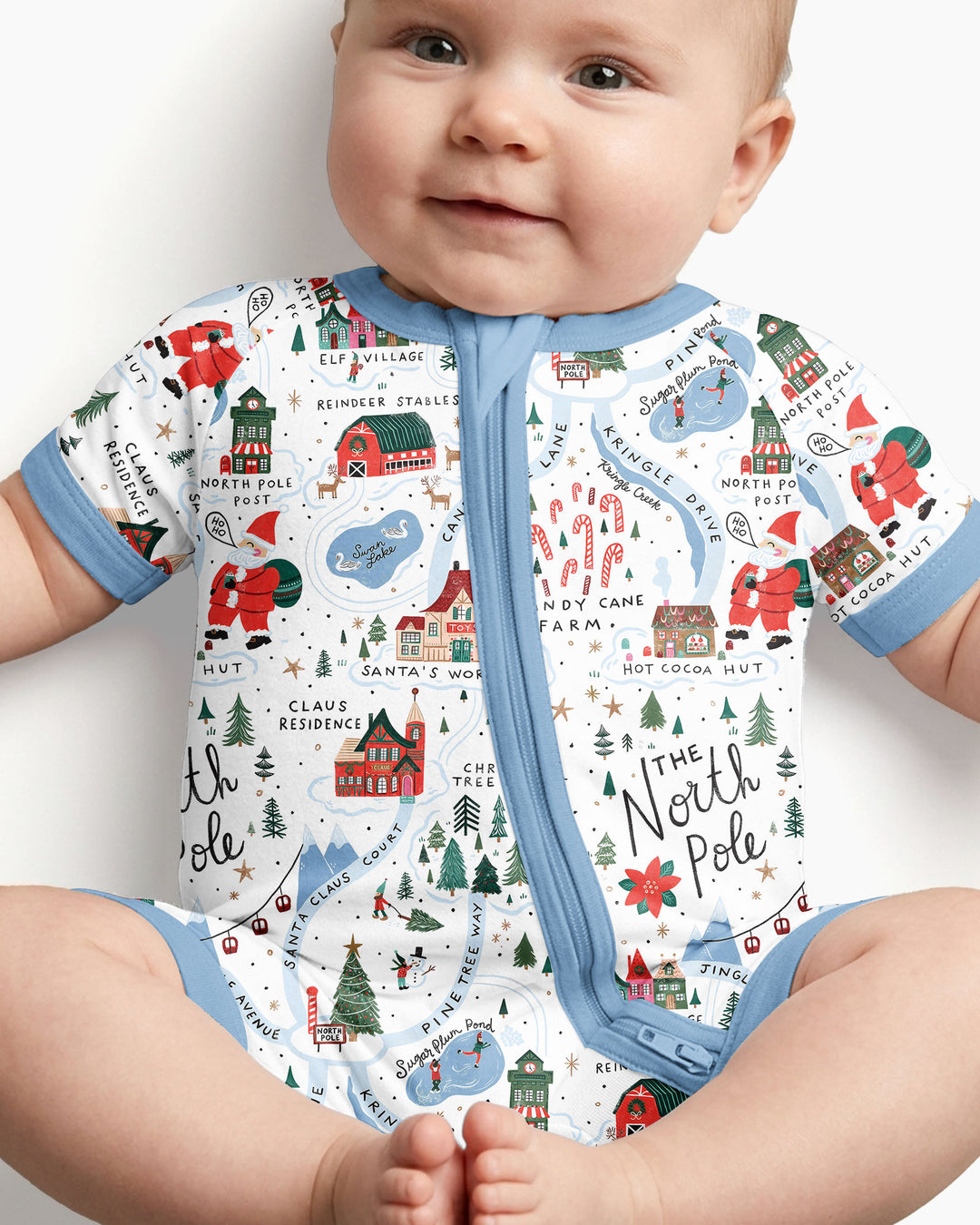 The North Pole Map Bamboo Shorty Zippy
