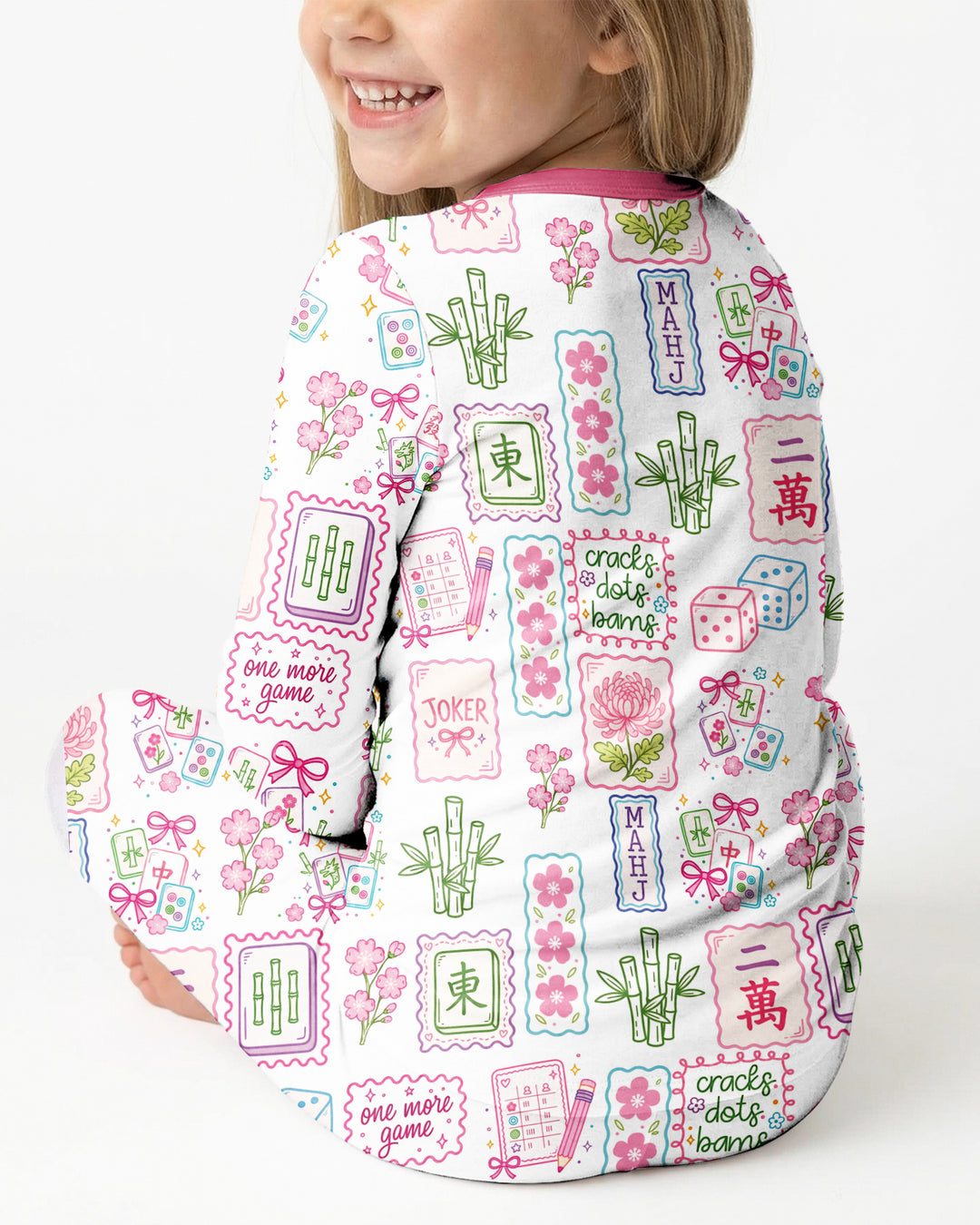 Cracks, Dots & Bams Mommy & Me Matching Bamboo Two Piece Long Sleeve Pajama Set