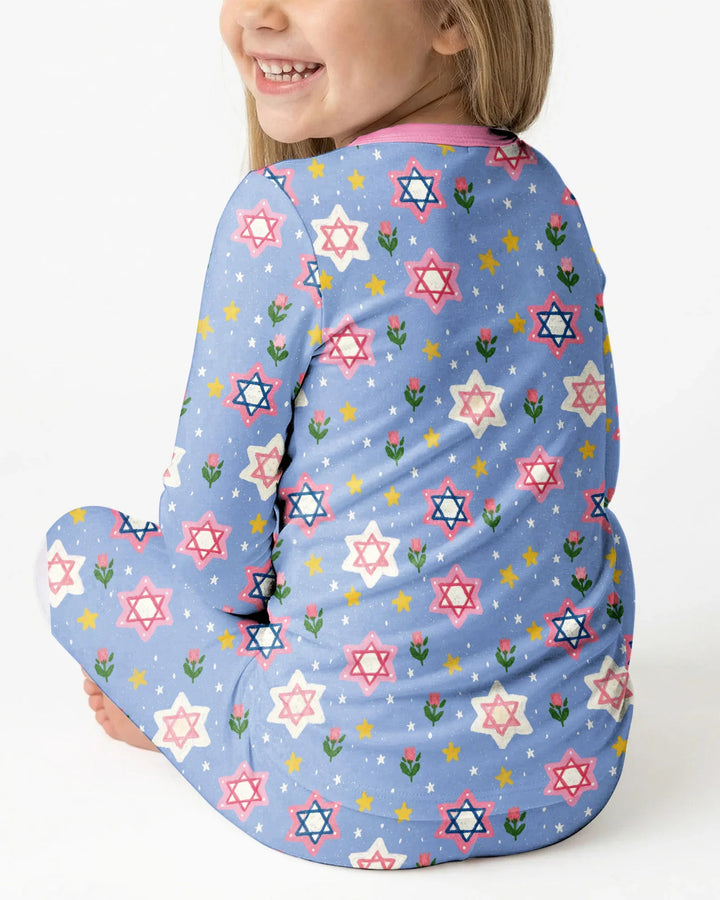 Zweiteiliges Langarm-Pyjama-Set mit Sommerfrüchten