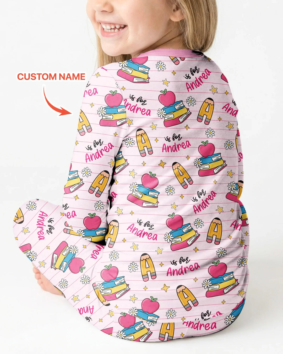 Conjunto de pijama de dos piezas de bambú con mangas largas, plantilla PERSONALIZADA
