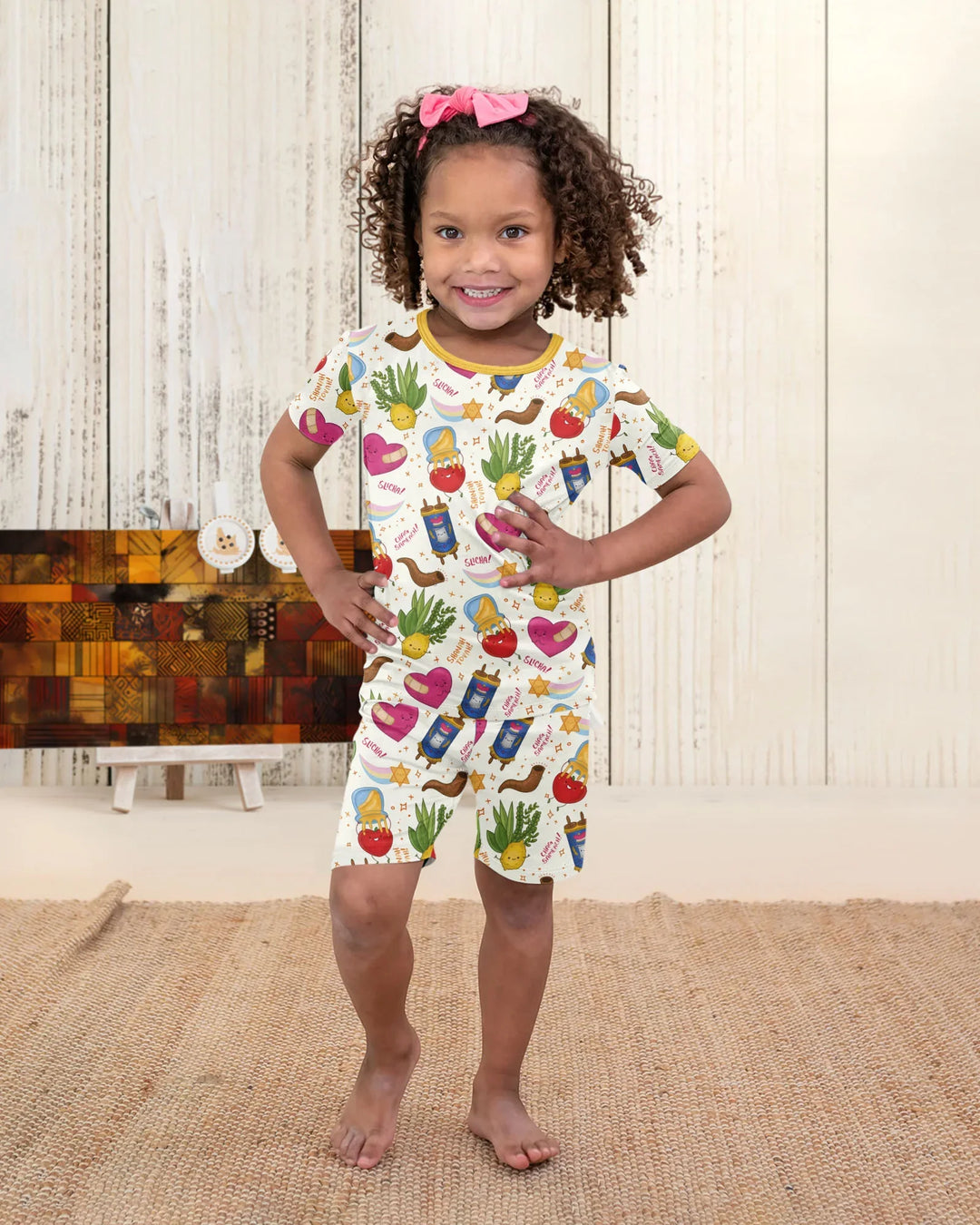 Jewish High Holidays Bamboo Two Piece Short Sleeve Shorts Pajama Set