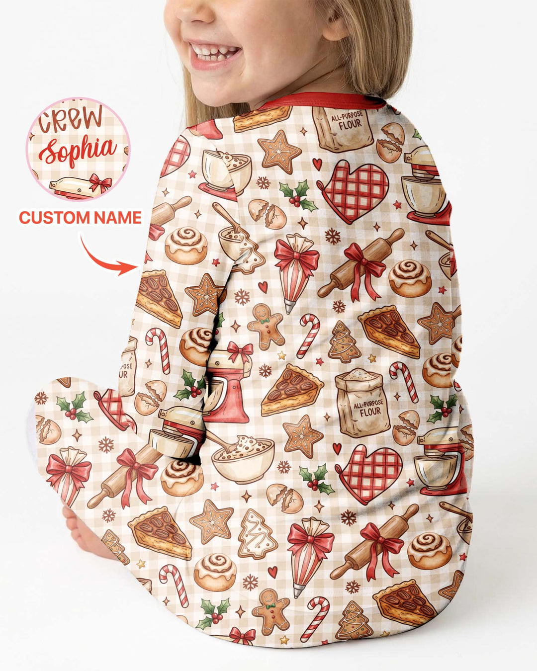 Christmas Baking Crew Bamboo Two Piece Long Sleeve Pajama Set