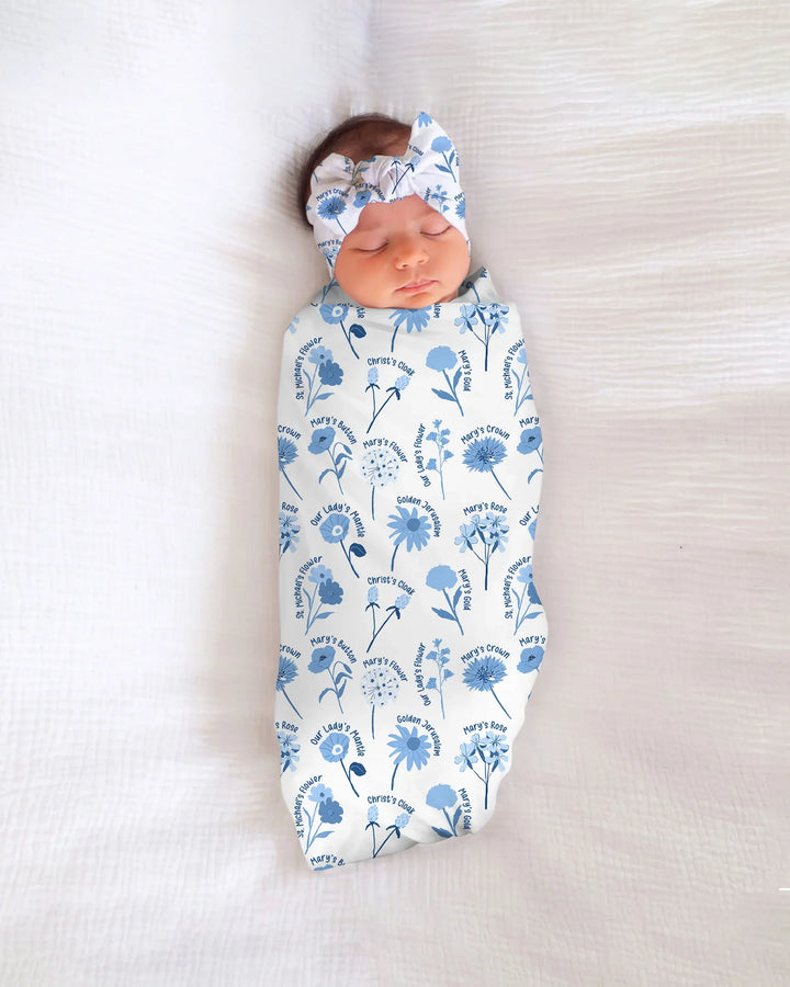 Mary's Garden swaddle blanket