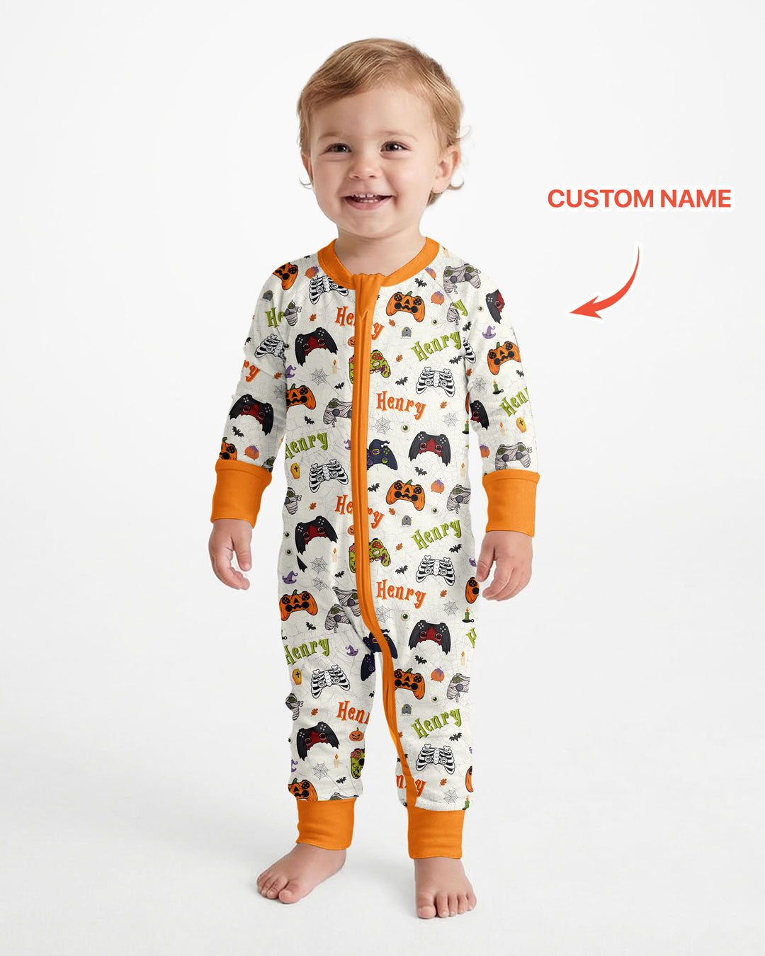 Custom Name Halloween Gaming Controllers Bamboo Convertible Zippy