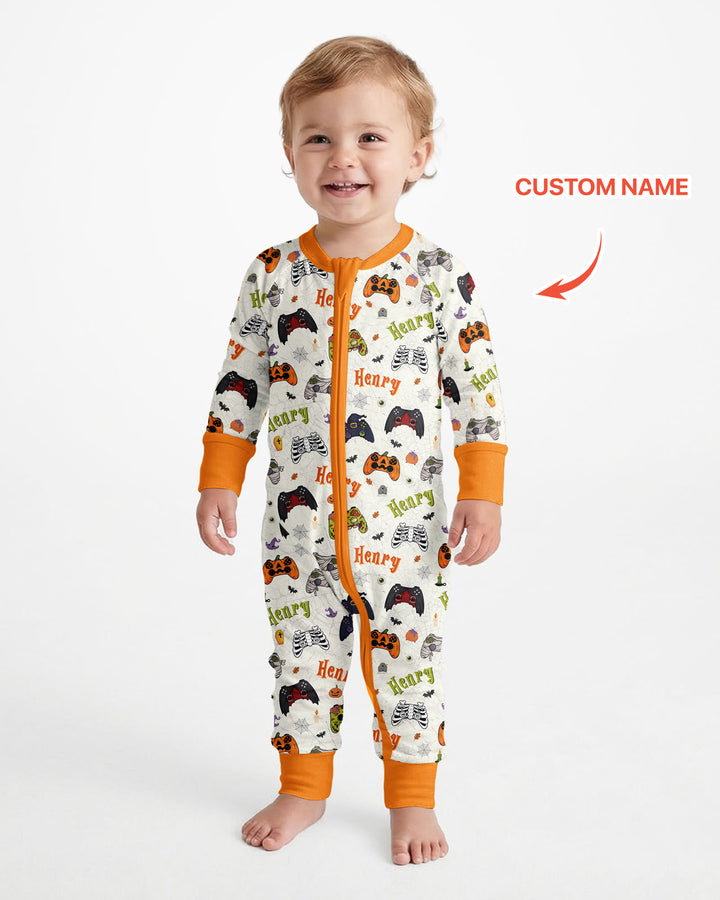 Custom Name Halloween Gaming Controllers Bamboo Convertible Zippy