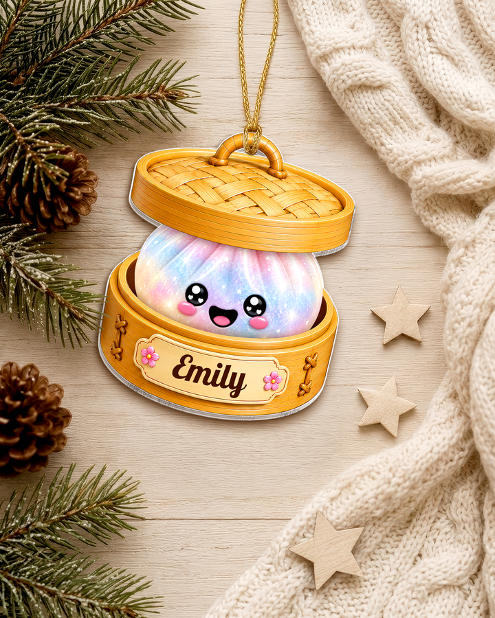 Glitter Dumpling Family Personalized Acrylic Ornament