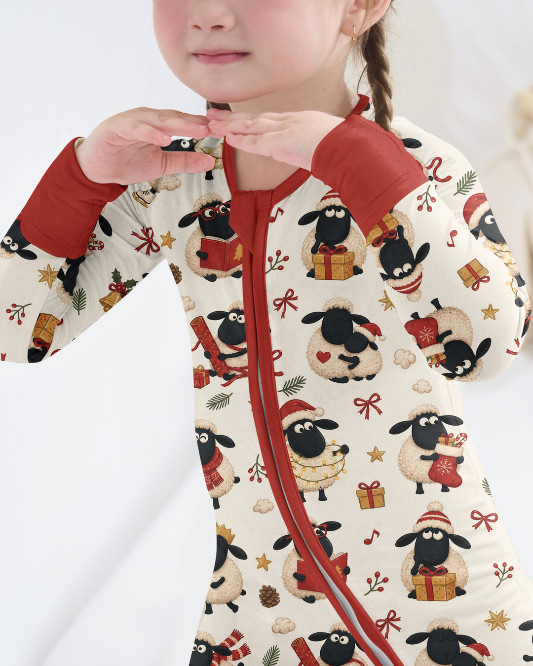 Festive Holiday Sheep Bamboo Convertible Zippy