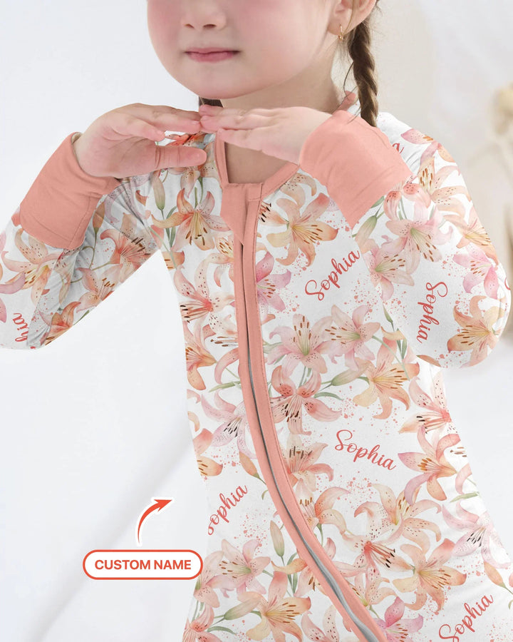 Bambú Convertible Zippy con Flores de Mes de Nacimiento y Nombre Personalizado
