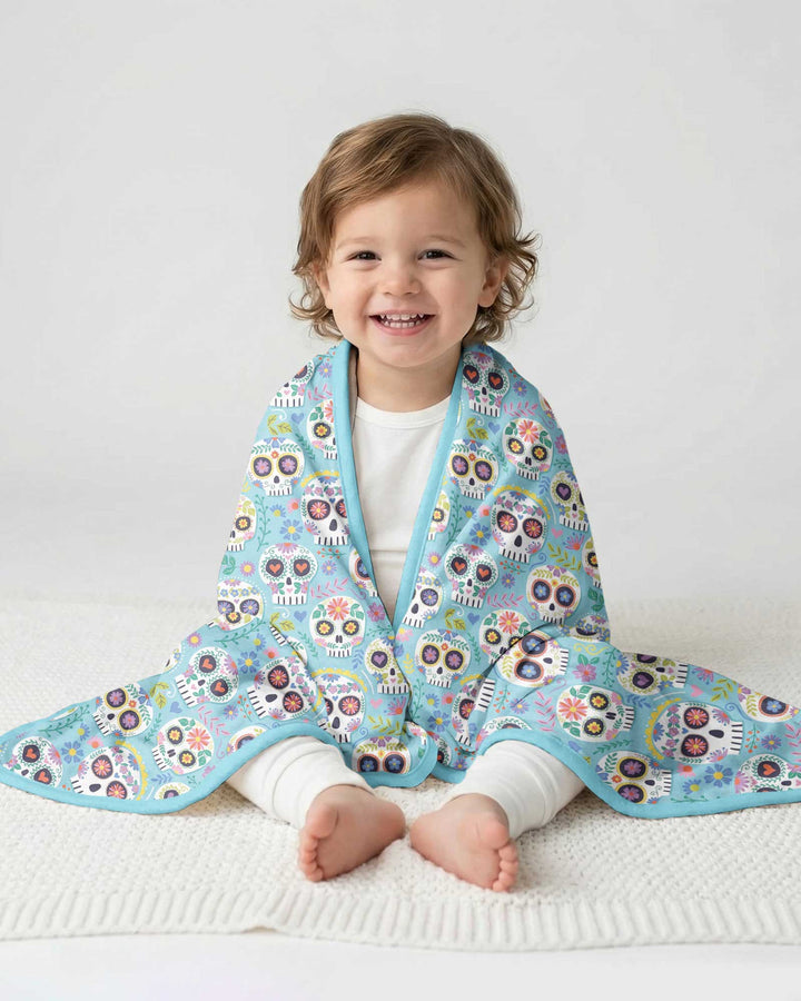 Floral Skull Bamboo Blanket
