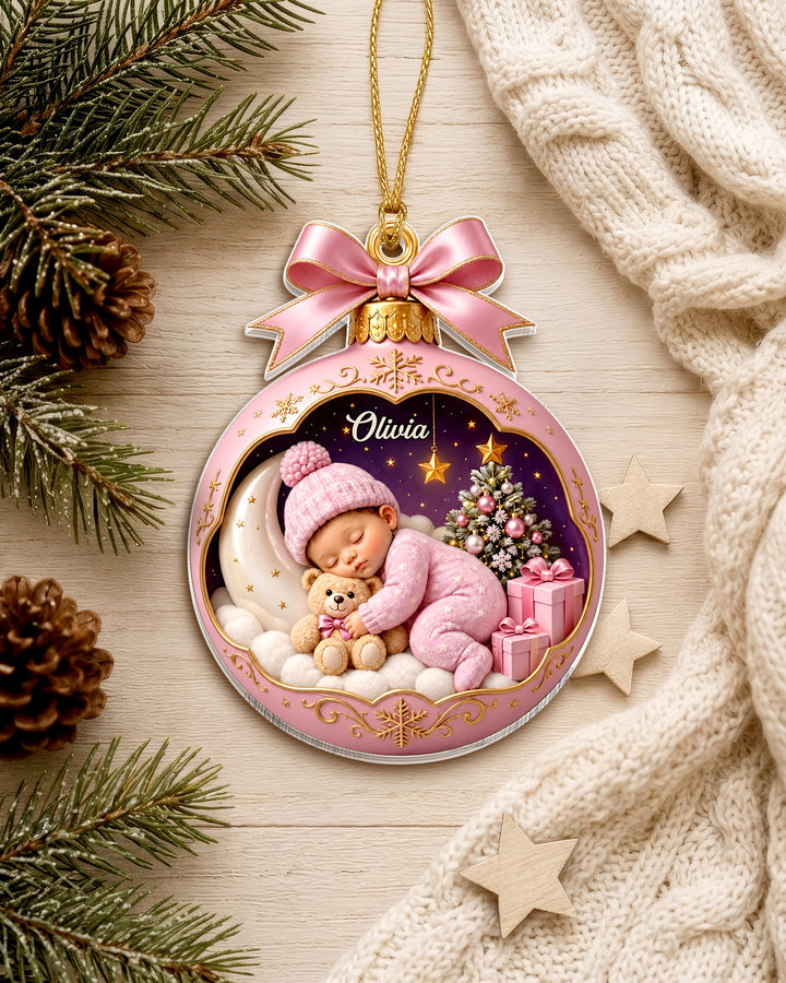 Charming Baby First Christmas 1-Side Photo Acrylic Ornament
