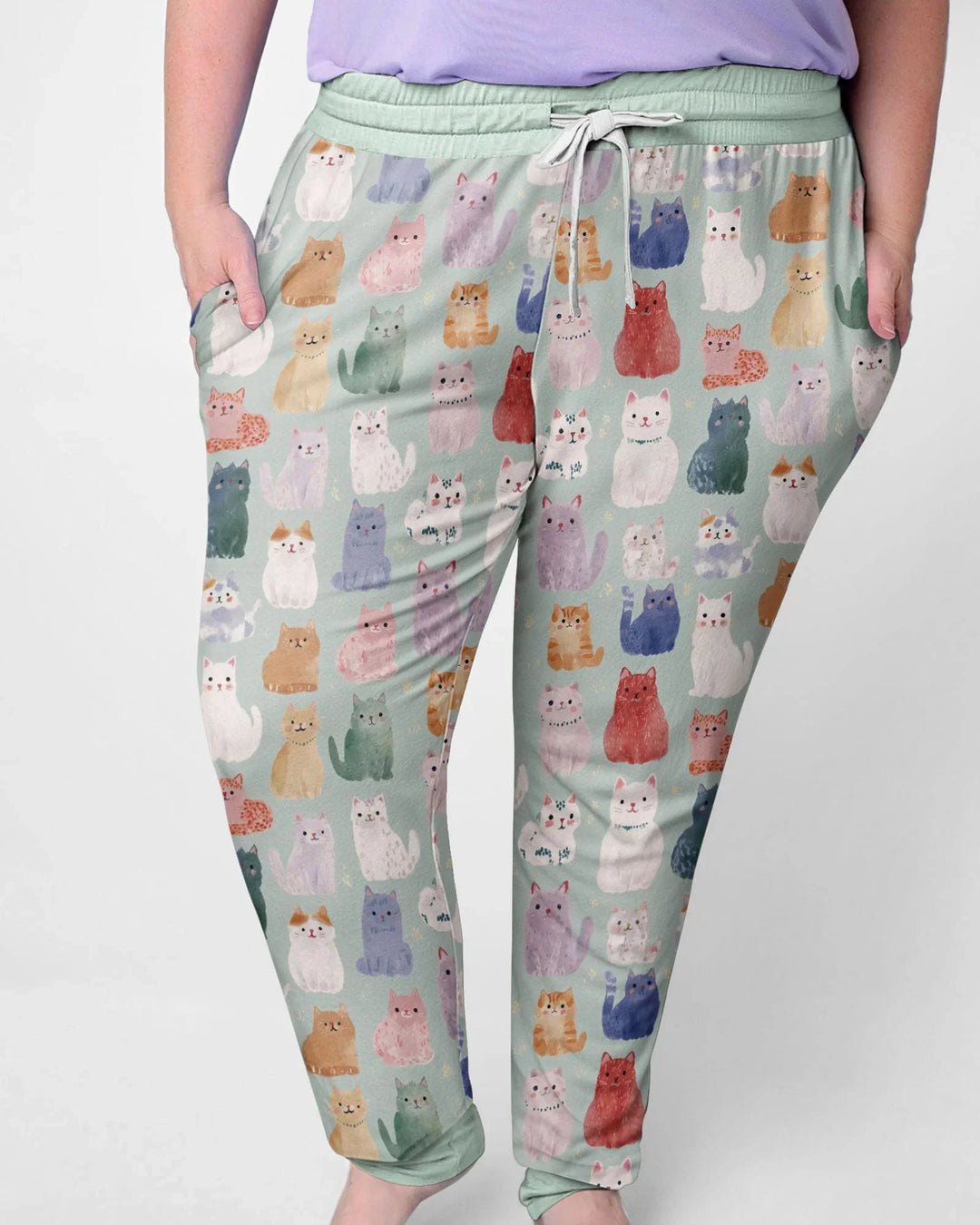 Enchanted Happy Kitty Family Matching Bamboo Women Pajama Set