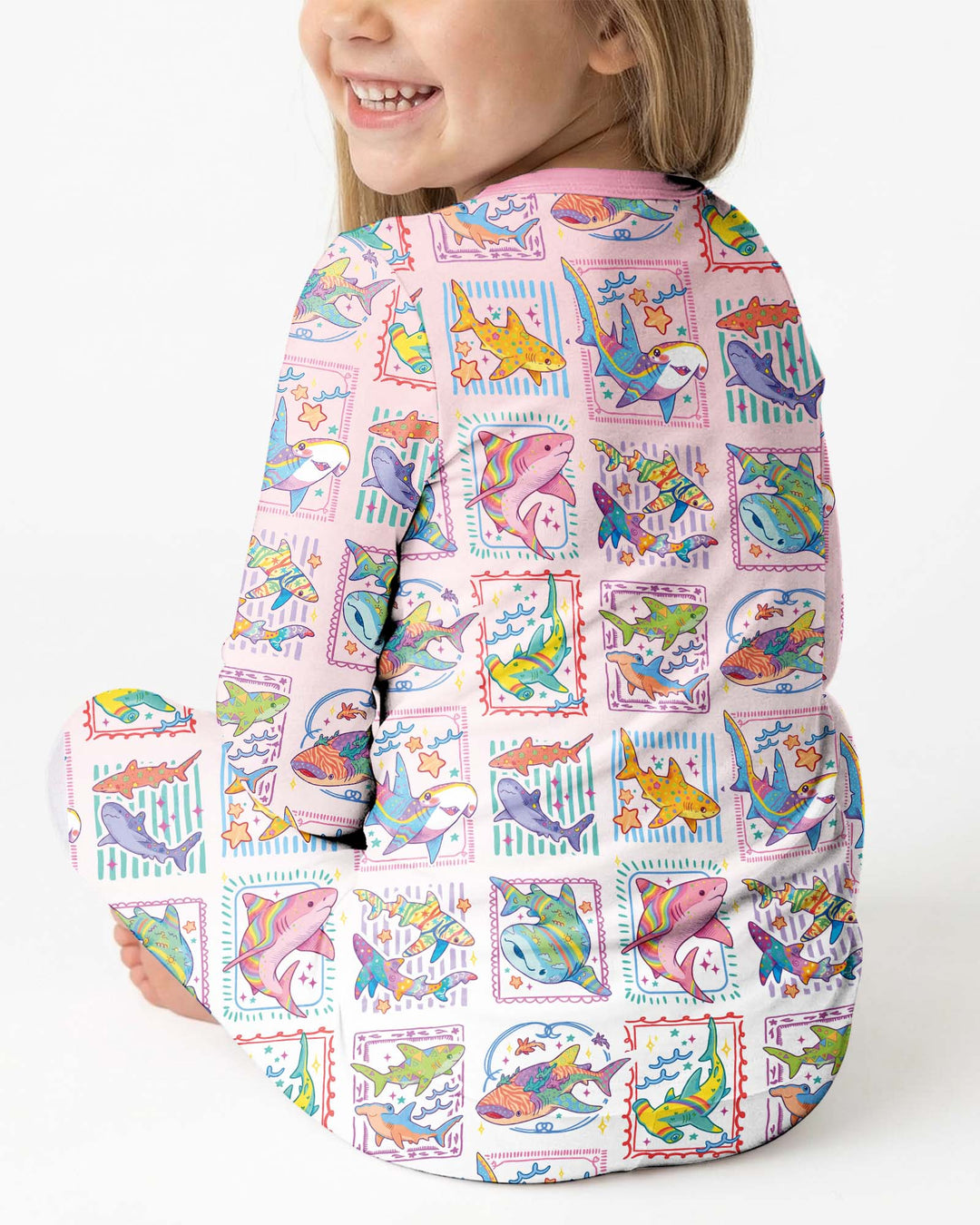 Shark Tropical Bamboo Two Piece Long Sleeve Pajama Set