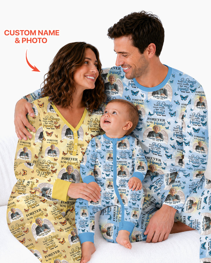Custom Photo Forever In My Heart Family Matching Bamboo Women Pajama Set