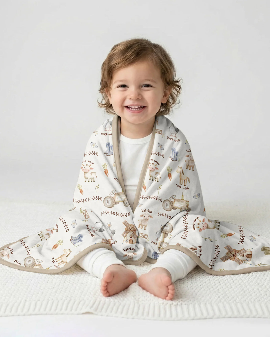 Old McDonald Farm Family Matching Bamboo Blanket