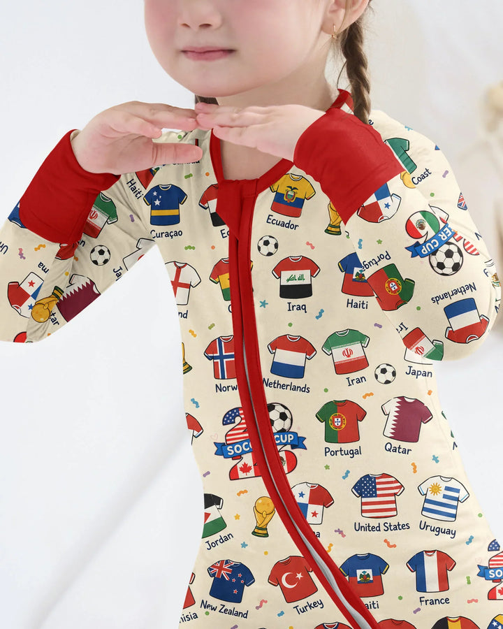 2026 Soccer World Jersey Flag Bamboo Convertible Zippy