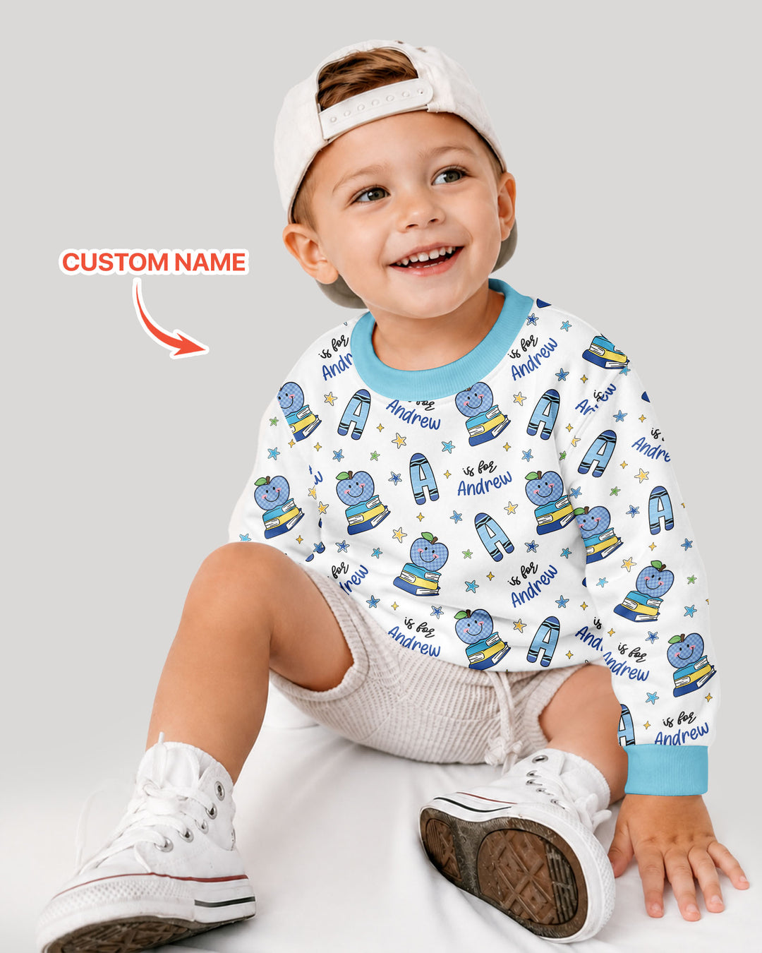 Sudadera de cuello redondo de bambú con plantilla personalizada