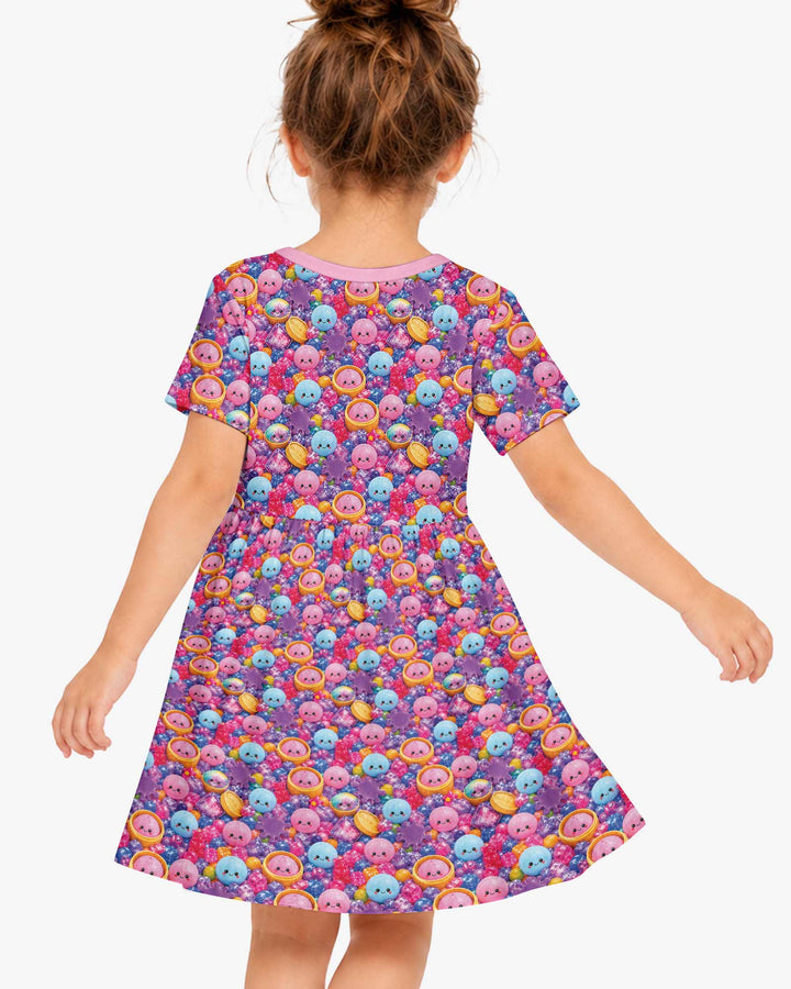 Rainbow Glitter Dumplings Bamboo Twirl Dress