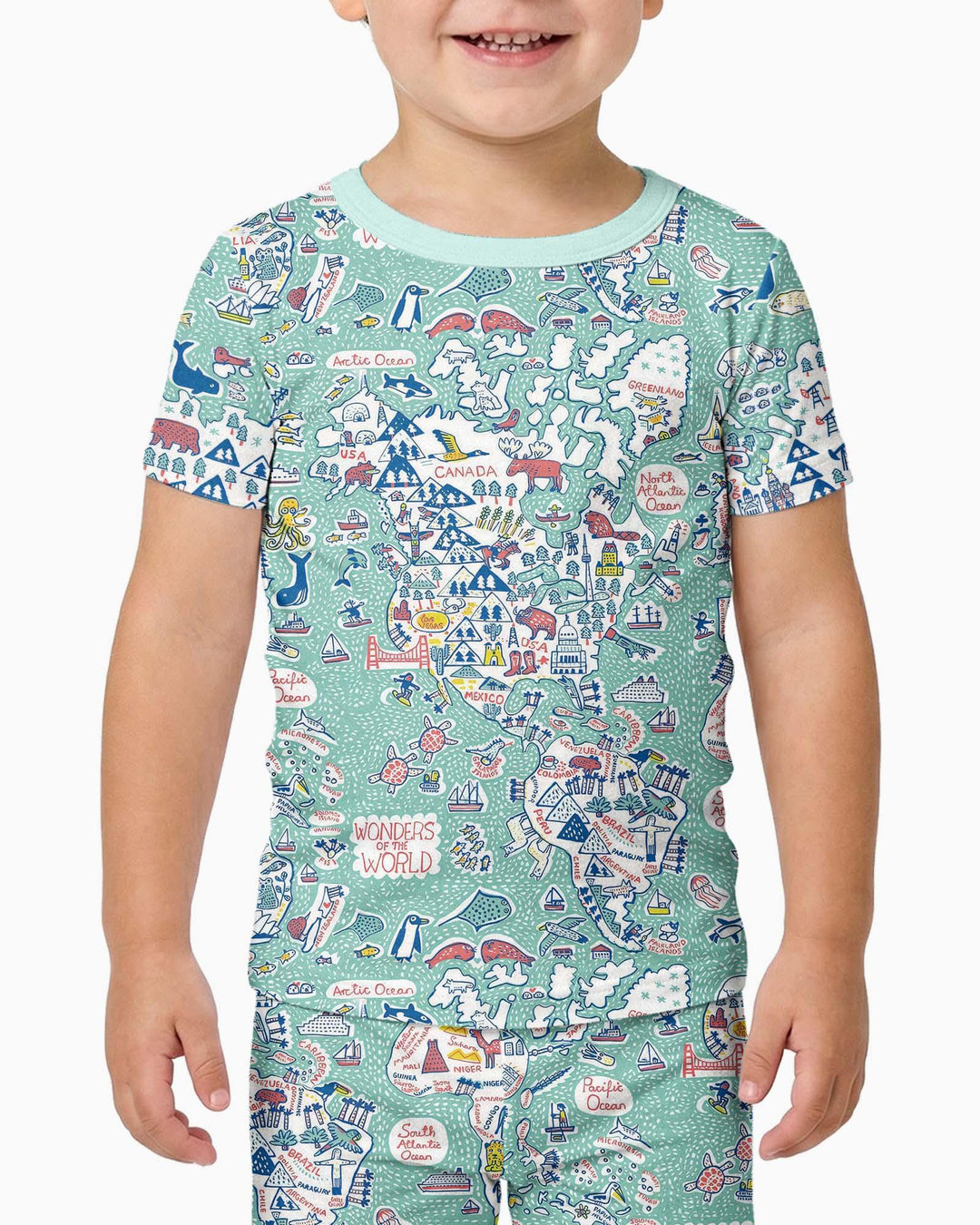Hello World Wonders Bamboo Two Piece Short Sleeve Pajama Set