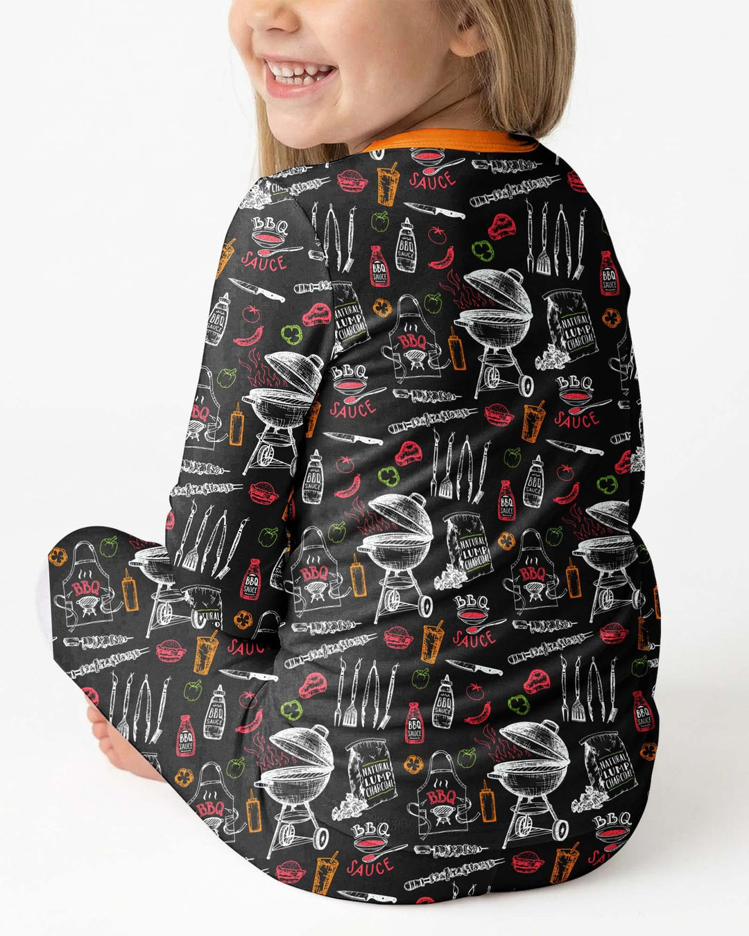 Backyard BBQ Party Family Matching Bamboo Two Piece Long Sleeve Pajama Set