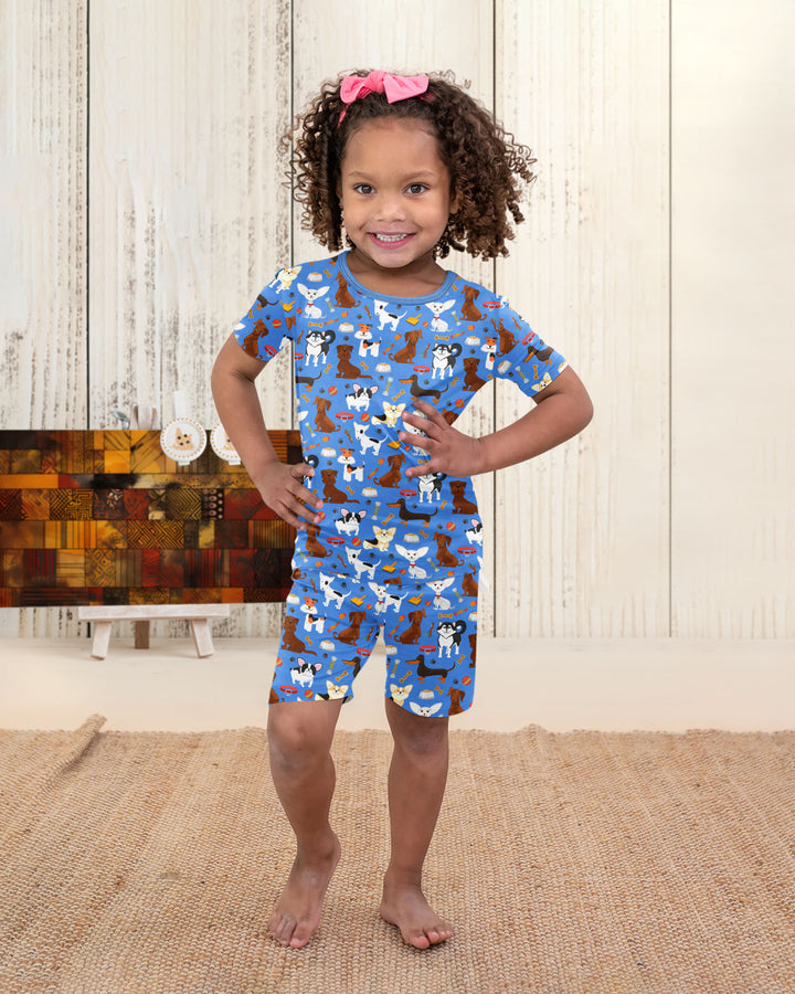 Dapper Dogs Bamboo Two Piece Short Sleeve Shorts Pajama Set
